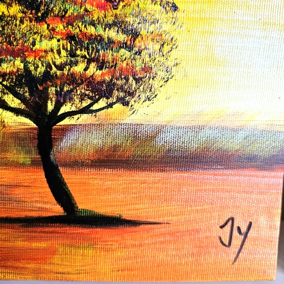 Set of 2 Abstract Landscape Oil Painting Autumn Scenery Wall Art Canvas Oil Art - Picture 10 of 12